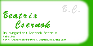 beatrix csernok business card